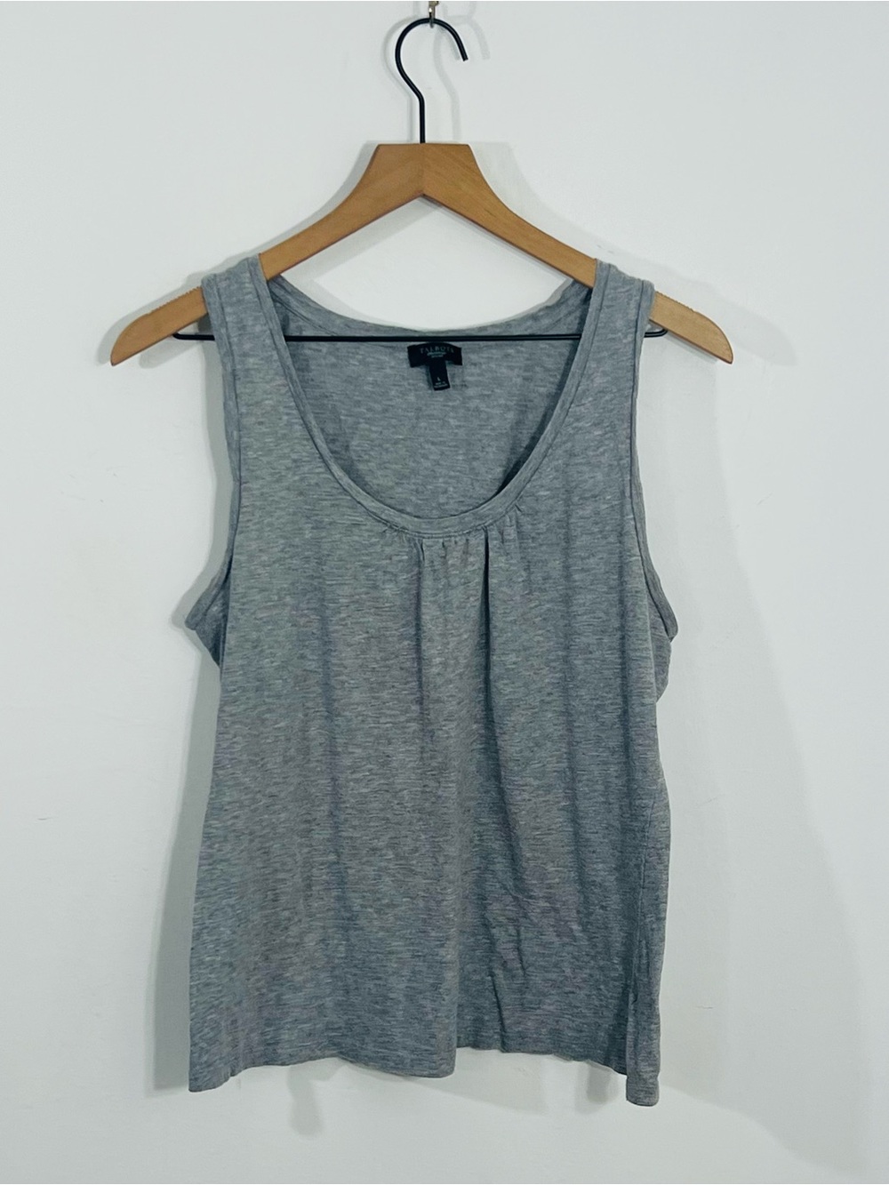 Talbots Gray Pullover Tank Top Casual Scoop Neck Cotton Mix Size Large Petite